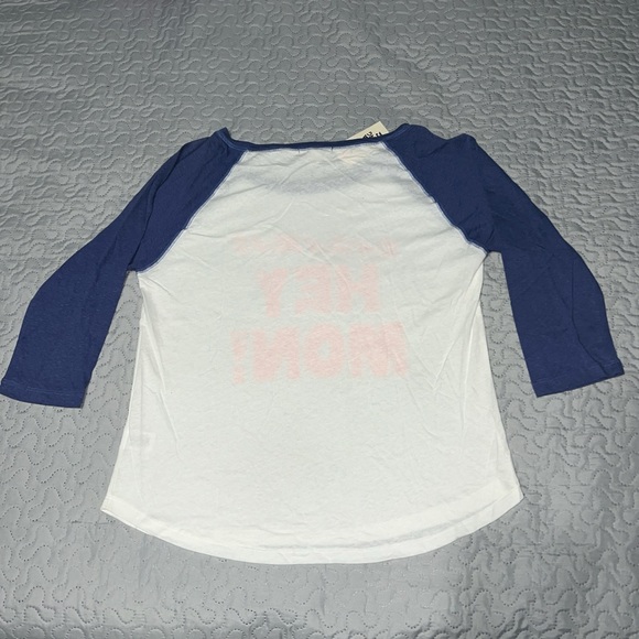 NWT Billabong Baseball raglan bahama top tee shirt medium blue white - Picture 6 of 6